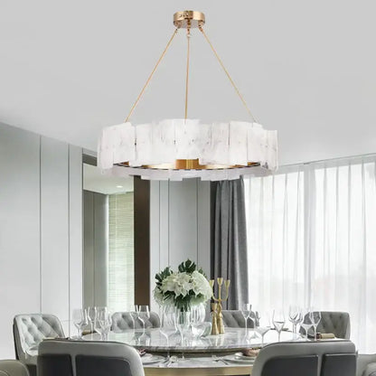 Modern white marble and gold cloud mist glass pendant lights dining room