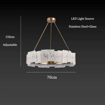 Modern white marble and gold cloud mist glass pendant lights dining room