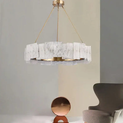 Modern white marble and gold cloud mist glass pendant lights dining room