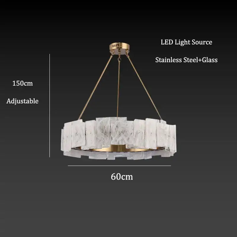 Modern white marble and gold cloud mist glass pendant lights dining room