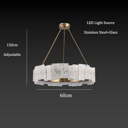 Modern white marble and gold cloud mist glass pendant lights dining room