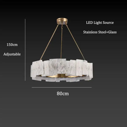 Modern white marble and gold cloud mist glass pendant lights dining room