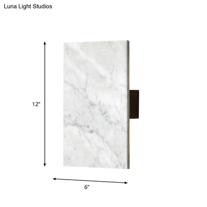 Modern white marble & black wall light bedroom bedside wall lamp