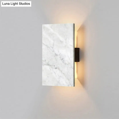 Modern white marble & black wall light bedroom bedside wall lamp