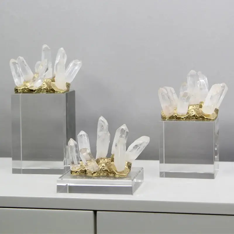 Modern white marble crystal stone sculpture living room decor