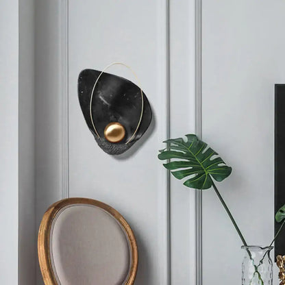 Modern white marble & gold teardrop wall lamp living room sconce