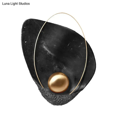 Modern white marble & gold teardrop wall lamp living room sconce