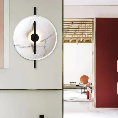 Modern white marble led wall sconce bedroom fixture type bulb included