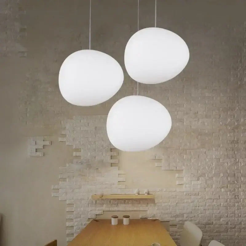 Modern white matte glass pendant lights for living room
