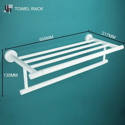 Modern white matte metal bathroom accessory set – bathroom