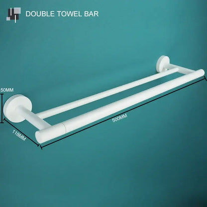 Modern white matte metal bathroom accessory set – bathroom