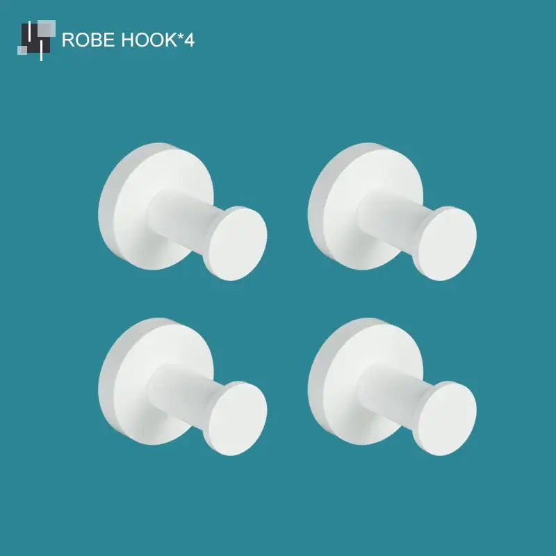 Modern white matte metal bathroom accessory set – bathroom