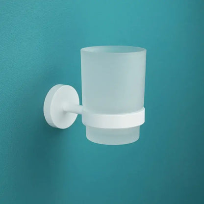 Modern white matte metal bathroom accessory set – bathroom