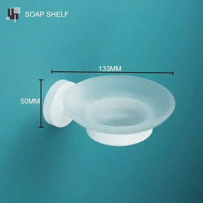 Modern white matte metal bathroom accessory set – bathroom