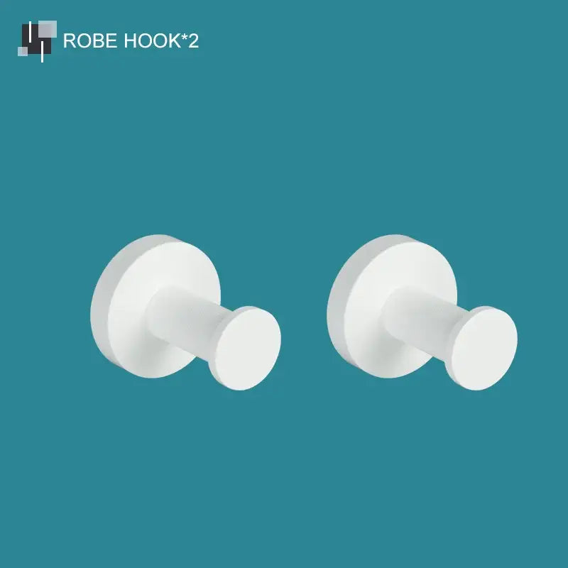 Modern white matte metal bathroom accessory set – bathroom
