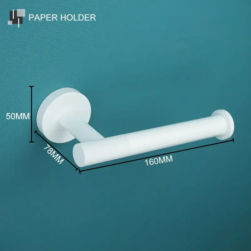 Modern white matte metal bathroom accessory set – bathroom