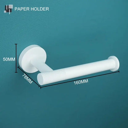 Modern white matte metal bathroom accessory set – bathroom