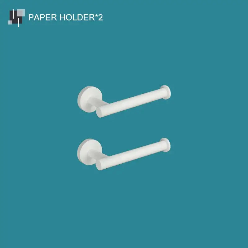 Modern white matte metal bathroom accessory set – bathroom