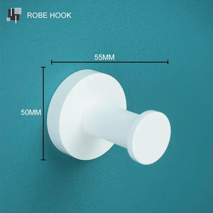 Modern white matte metal bathroom accessory set – bathroom