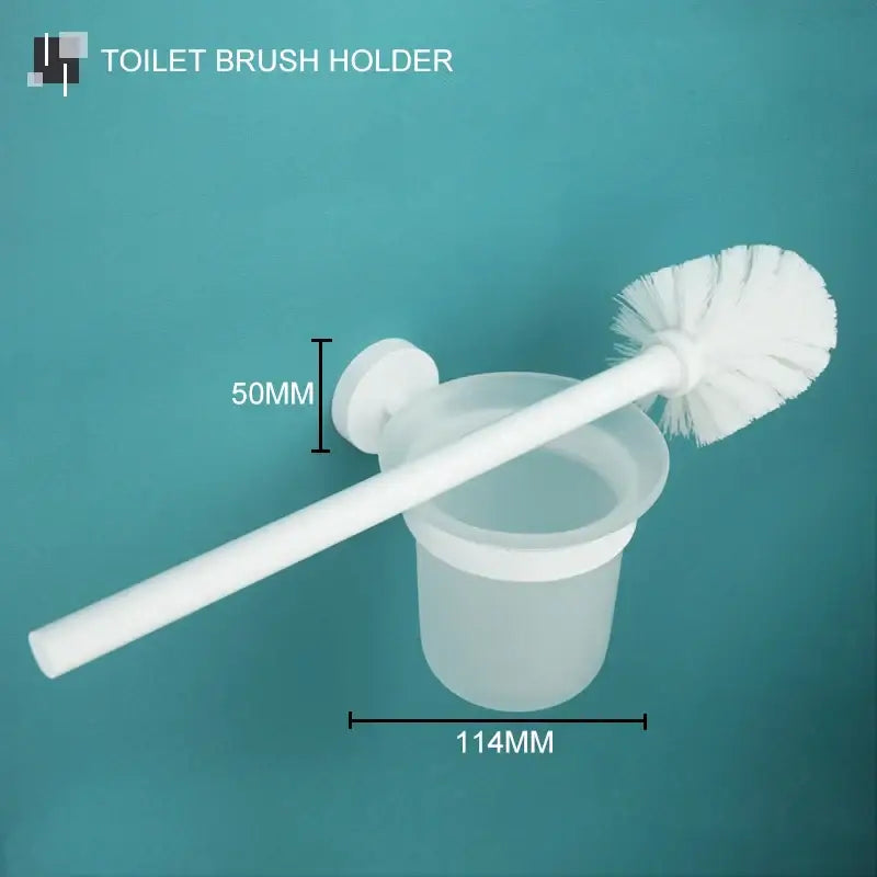 Modern white matte metal bathroom accessory set – bathroom