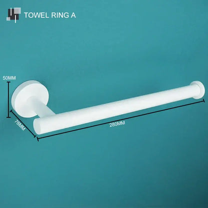 Modern white matte metal bathroom accessory set – bathroom