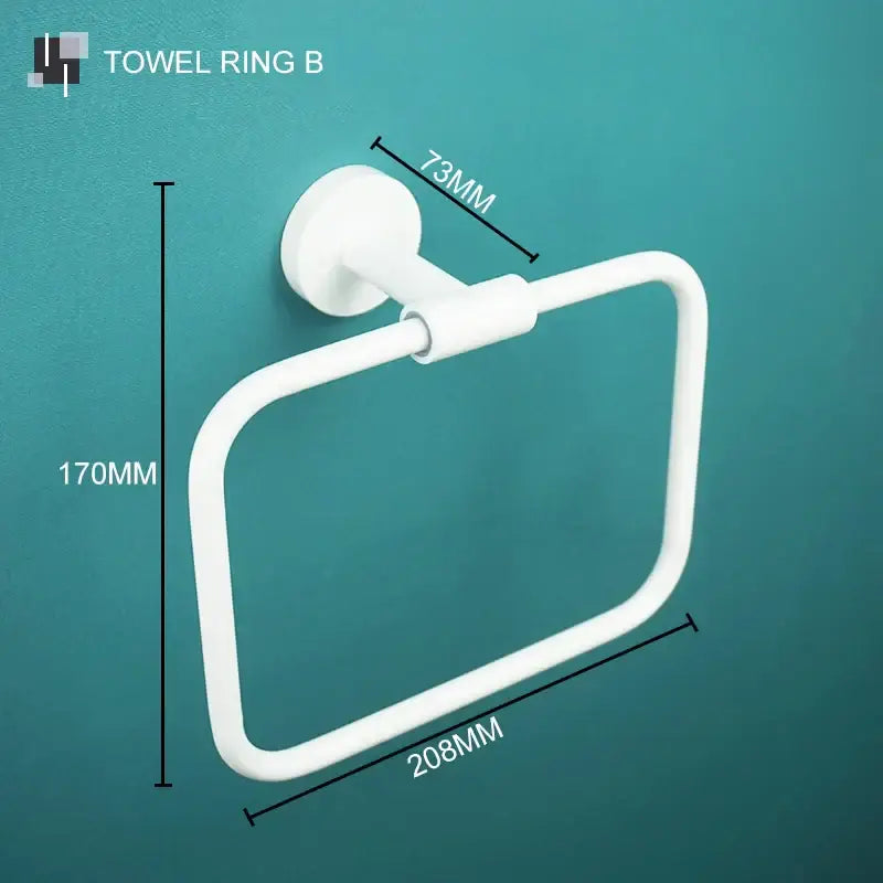 Modern white matte metal bathroom accessory set – bathroom