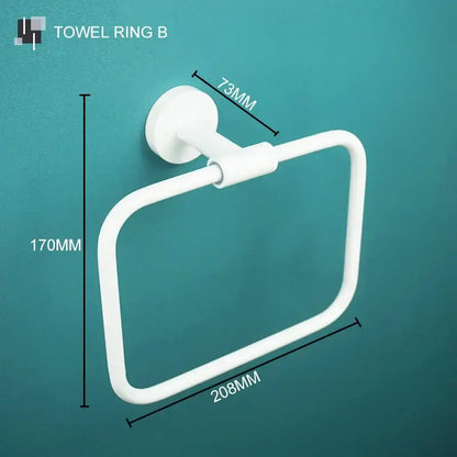 Modern white matte metal bathroom accessory set – bathroom
