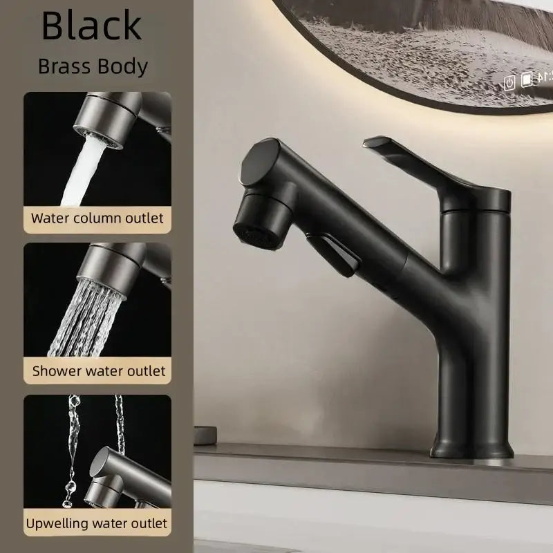 Modern white matte pull-out faucet kitchen single handle tap