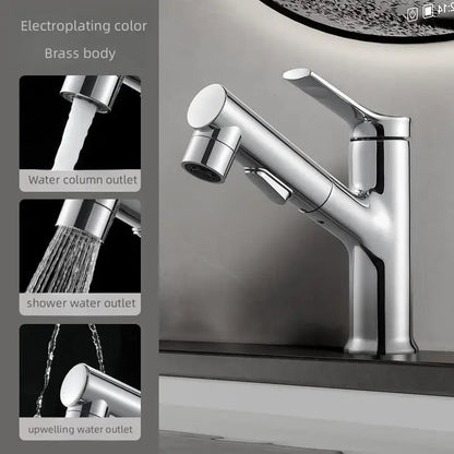 Modern white matte pull-out faucet kitchen single handle tap