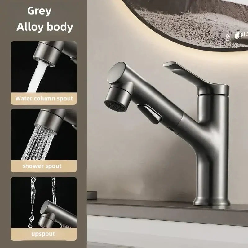 Modern white matte pull-out faucet kitchen single handle tap