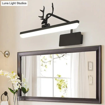 Modern white metal antler vanity wall lamp for bathroom