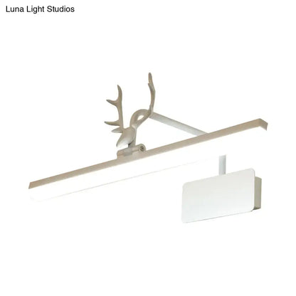 Modern white metal antler vanity wall lamp for bathroom