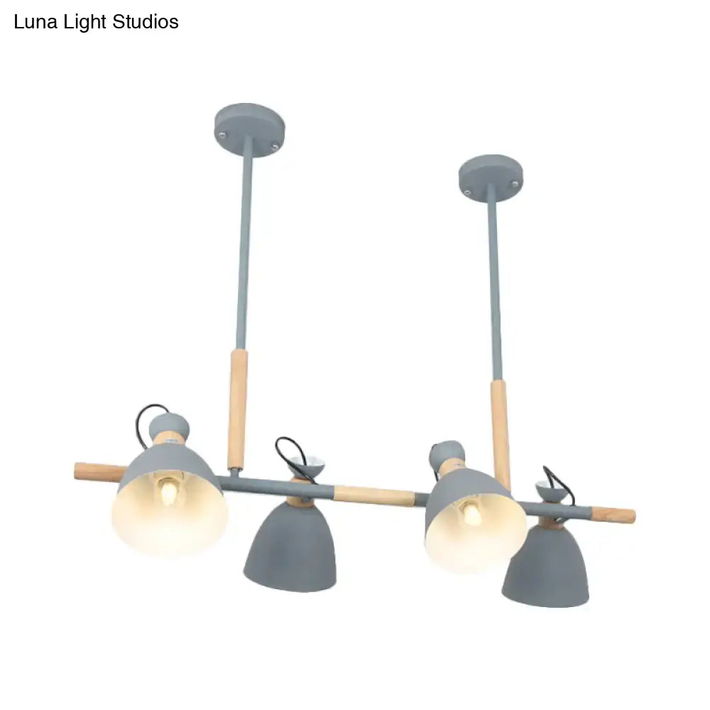 Modern white metal dome shade island chandelier – kitchen light