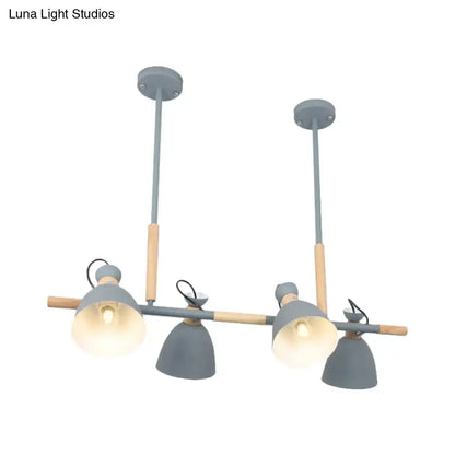 Modern white metal dome shade island chandelier – kitchen light