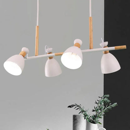 Modern white metal dome shade island chandelier – kitchen light