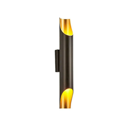 Modern white metal fixture wall sconce with gold accents living room