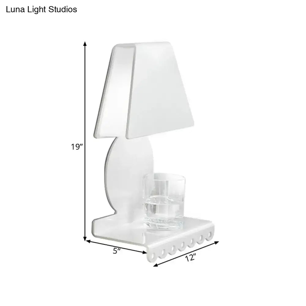 Modern white metal trapezoid wall sconce light for bedroom