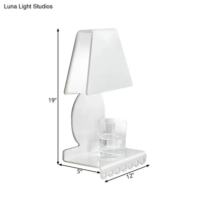 Modern white metal trapezoid wall sconce light for bedroom