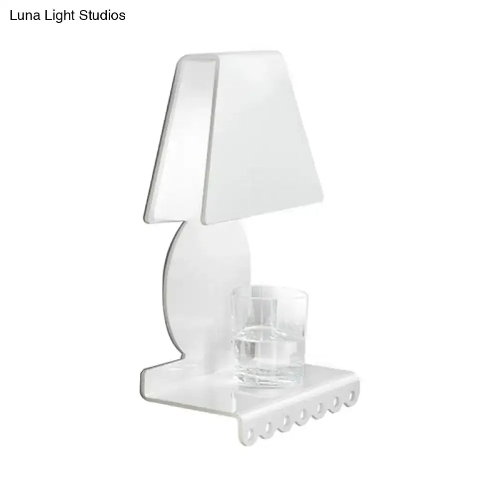 Modern white metal trapezoid wall sconce light for bedroom