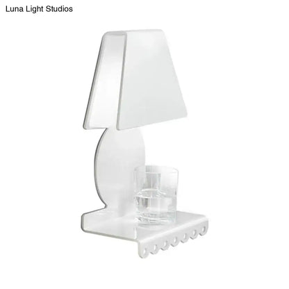 Modern white metal trapezoid wall sconce light for bedroom