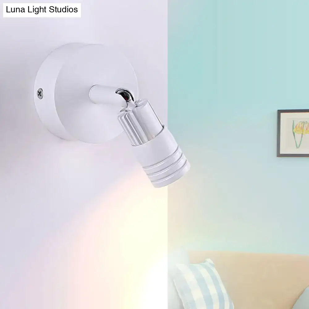 Modern white metal wall mounted led spotlight bedroom reading light