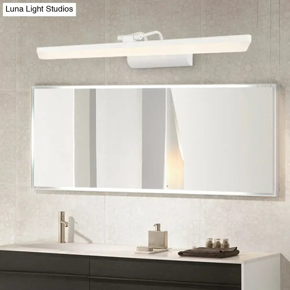 Modern white metallic cylinder vanity lamp bathroom led light
