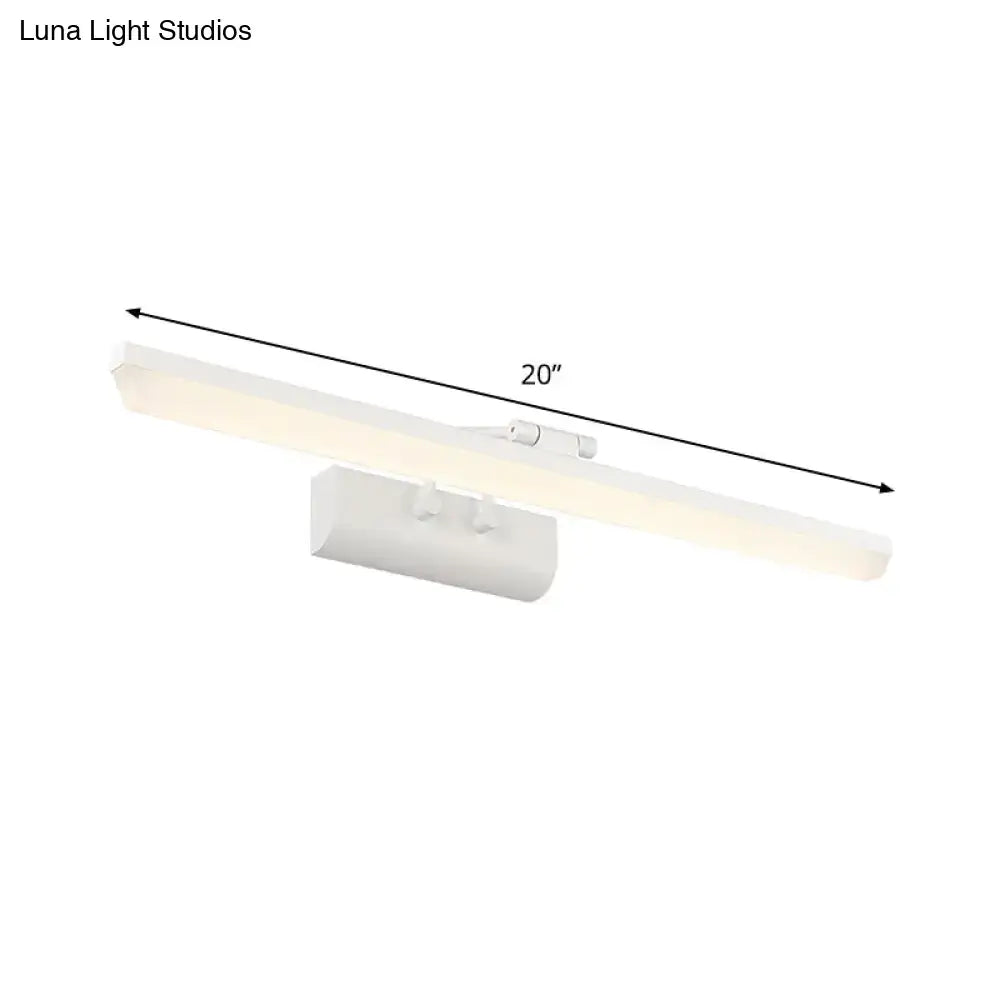 Modern white metallic cylinder vanity lamp bathroom led light