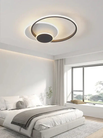 Modern white minimalist circles led ceiling lights bedroom lamp