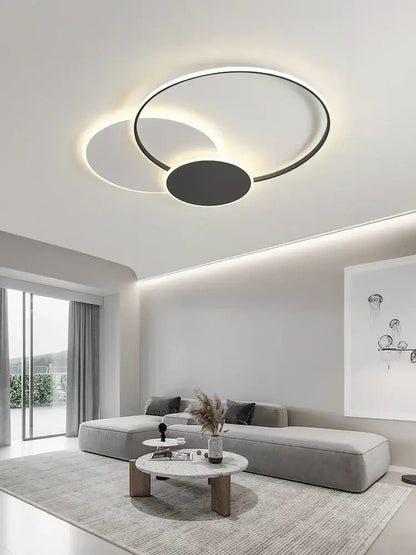 Modern white minimalist circles led ceiling lights bedroom lamp