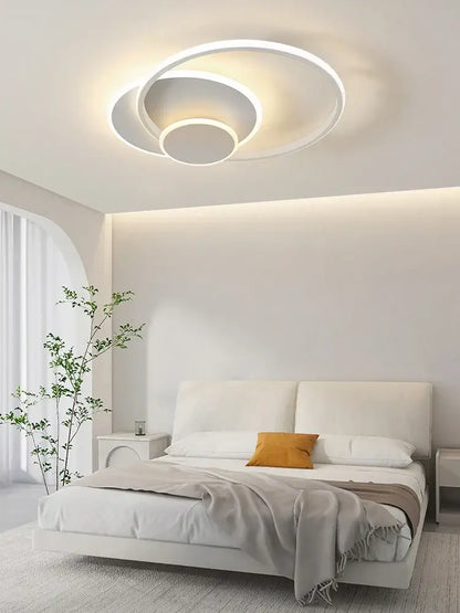 Modern white minimalist circles led ceiling lights bedroom lamp