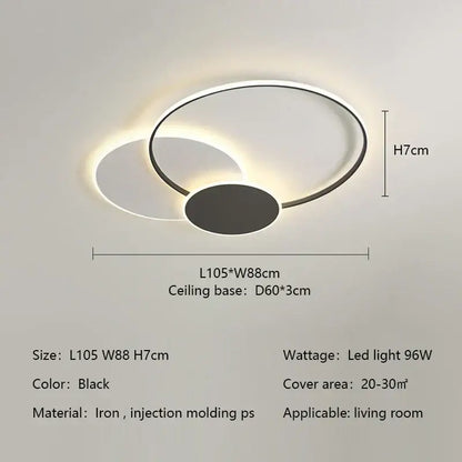 Modern white minimalist circles led ceiling lights bedroom lamp