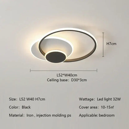 Modern white minimalist circles led ceiling lights bedroom lamp