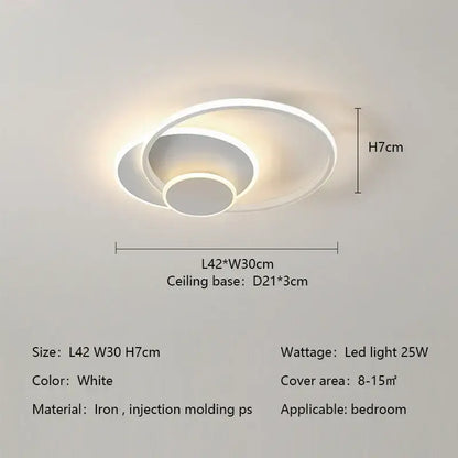 Modern white minimalist circles led ceiling lights bedroom lamp