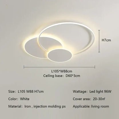 Modern white minimalist circles led ceiling lights bedroom lamp